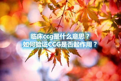 臨床ccg是什么意思？如何驗(yàn)證CCG是否起作用？